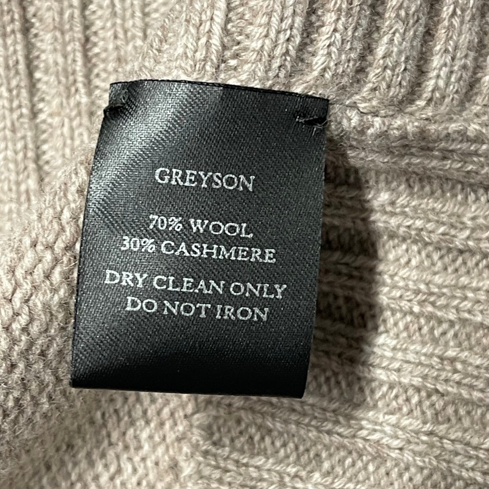 Greyson Poncho Womens One Size Fawn Heather Wool Cashmere Hooded Feather Lace Up - Picture 7 of 14